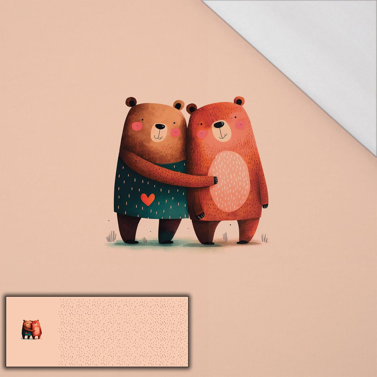 BEARS IN LOVE 1 - PANEL PANORAMICZNY SINGLE JERSEY (60cm x 155cm)