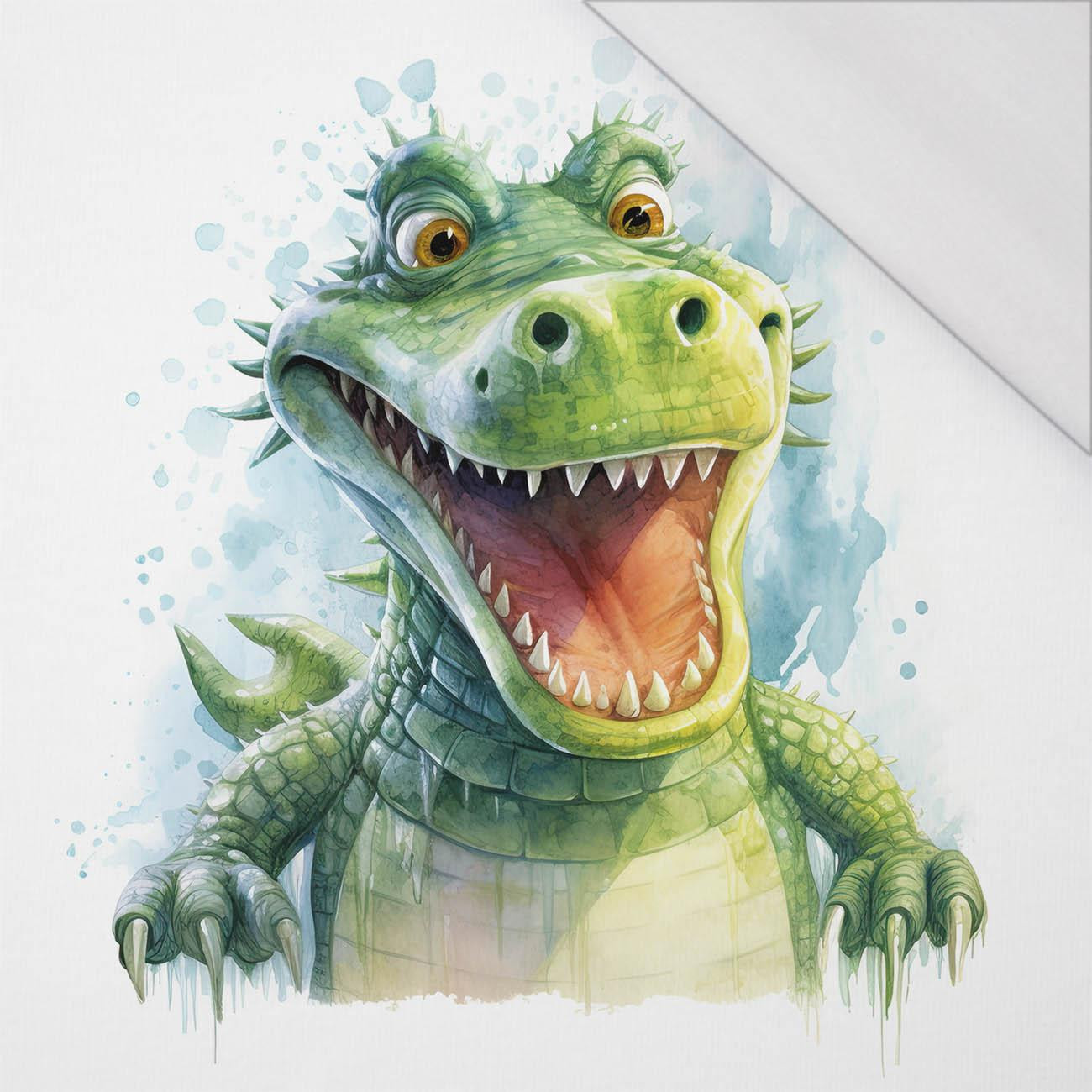 WATERCOLOR CROCODILE - panel (75cm x 80cm) SINGLE JERSEY