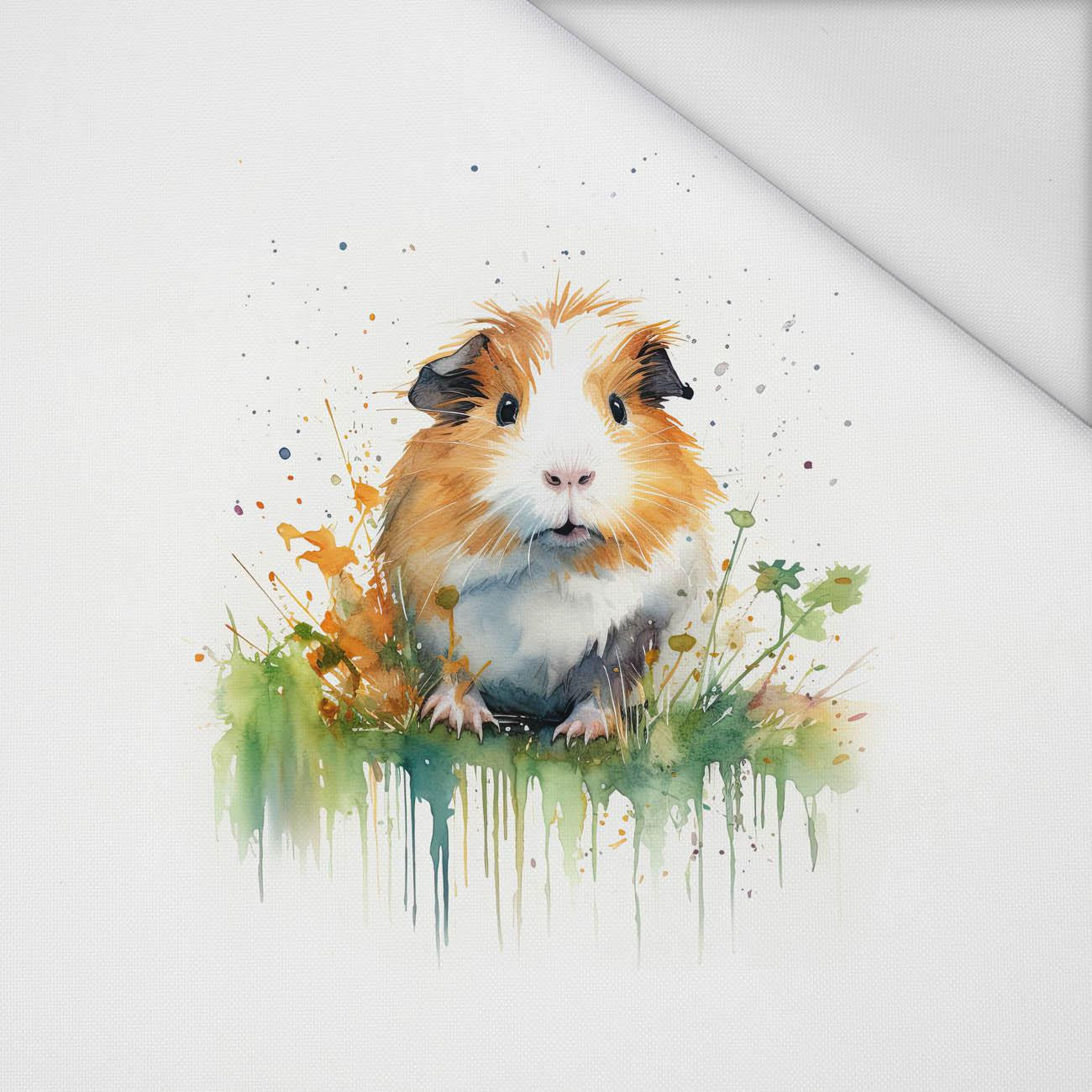 WATERCOLOR GUINEA PIG - PANEL (60cm x 50cm) tkanina wodoodporna