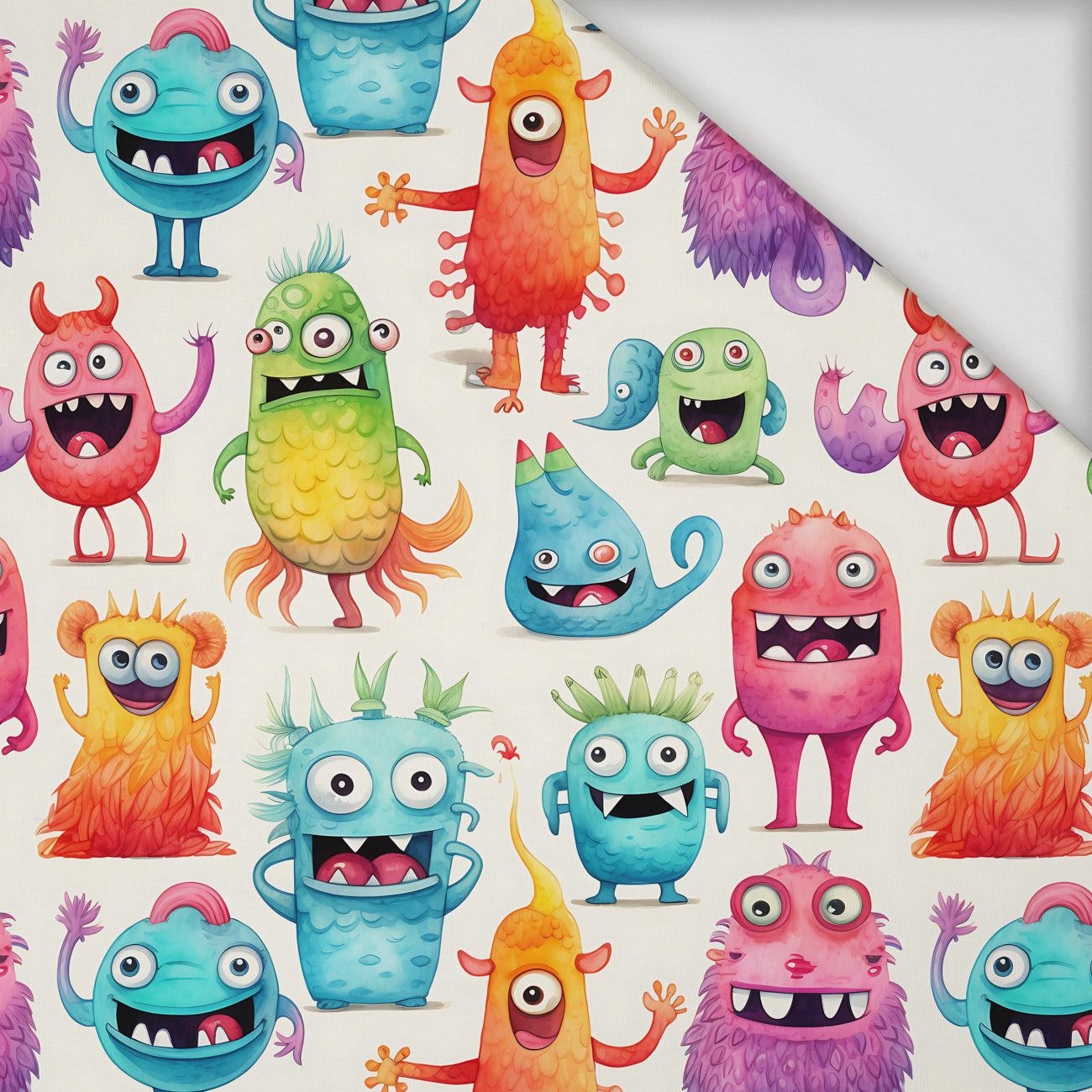 FUNNY MONSTERS WZ. 2 - Jersey wiskozowy