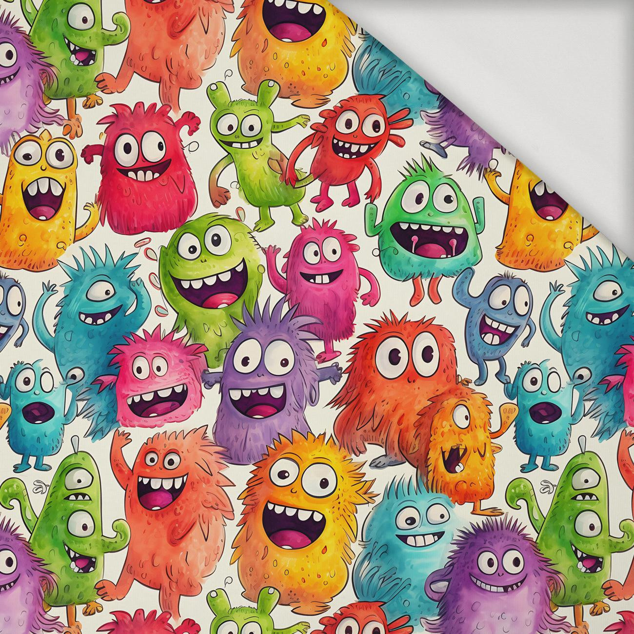 FUNNY MONSTERS WZ. 3 - Jersey wiskozowy