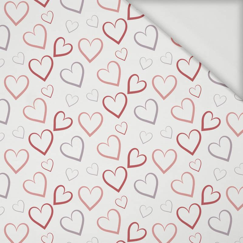 SERCA (KONTUR) / biały (WALENTYNKOWE SERCA) - Jersey wiskozowy