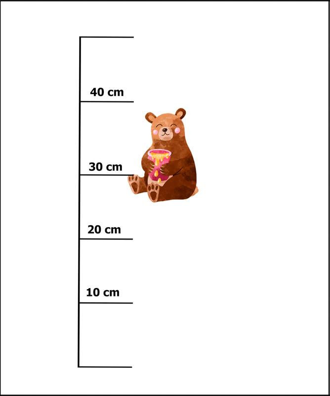 MIŚ Z MIODKIEM (MISIE I MOTYLKI) - panel dzianina pętelkowa 