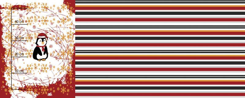 PINGWIN MIKOŁAJ 2.0 / czerwony - panel panoramiczny dzianina pętelkowa