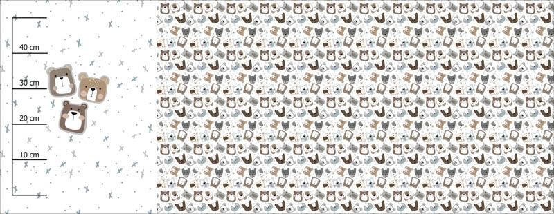 MISIE / brązowy (MIEJSKIE MISIE) - panel panoramiczny dzianina pętelkowa