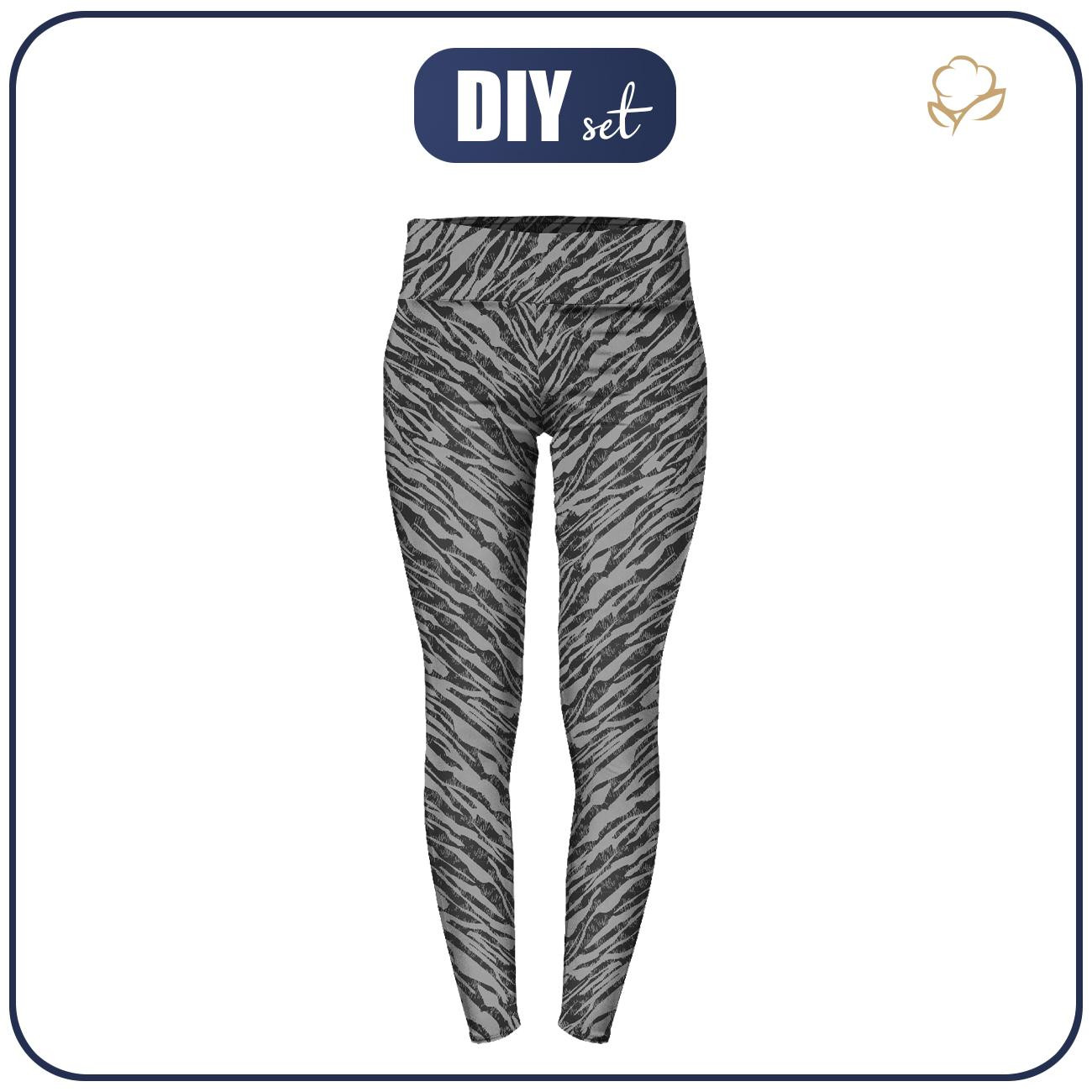 THERMO LEGGINSY DAMSKIE (GRETA) - ZEBRA WZ. 5 / szary - zestaw do uszycia