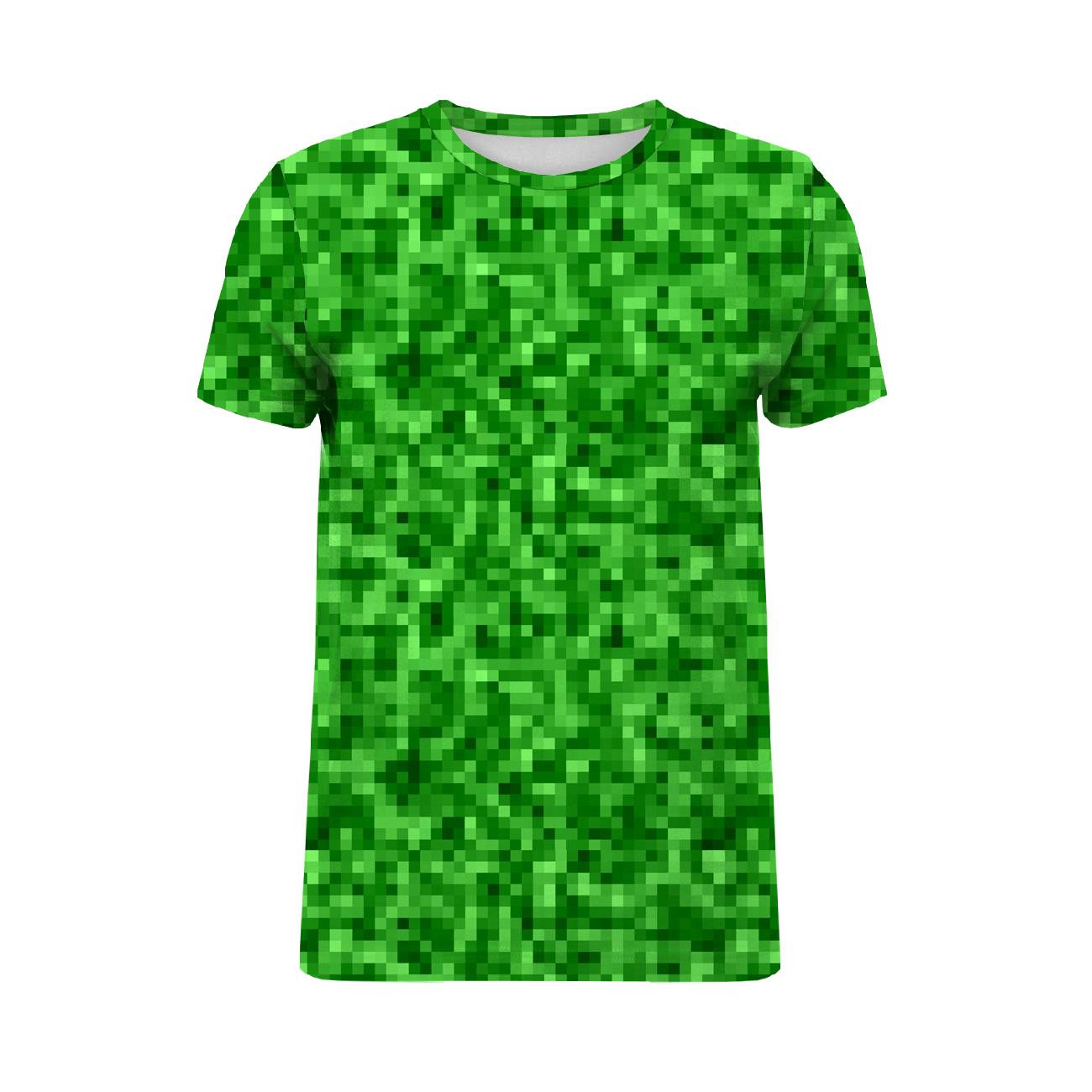 T-SHIRT MĘSKI - PIKSELE WZ. 2 / zielony - single jersey