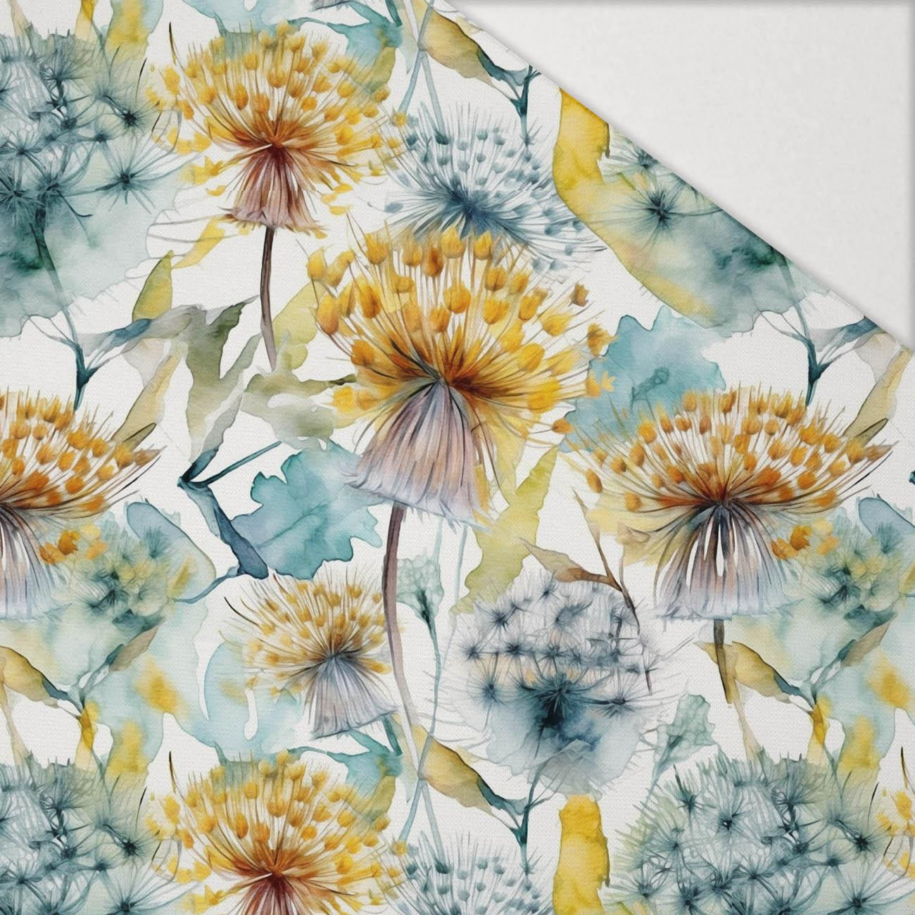 WATERCOLOR DANDELION WZ. 4 - Hydrofobowa dzianina drapana
