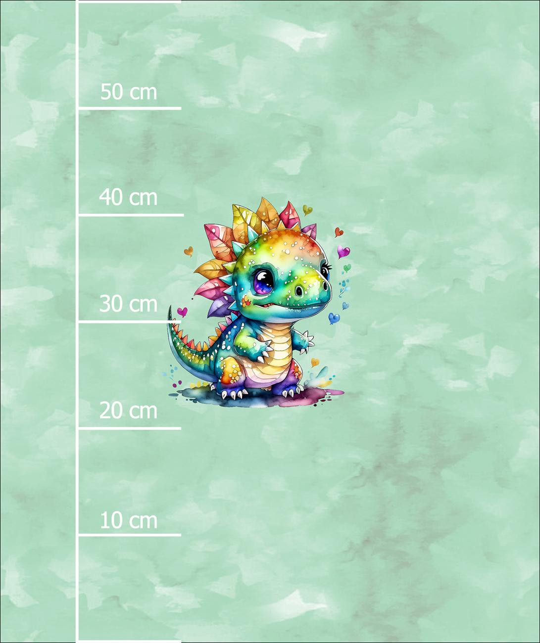 CUTE DINO WZ. 1 - PANEL (60cm x 50cm) SINGLE JERSEY