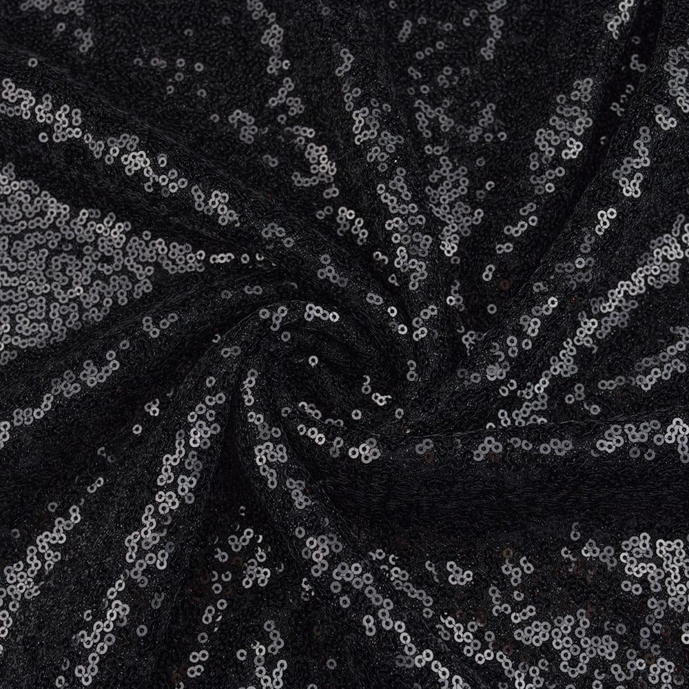 Dzianina cekinowa, kolor czarny / PANEL 50x65cm
