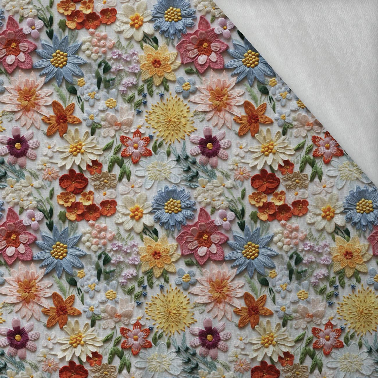 FLOWERS 3D WZ. 15 - Muślin bawełniany