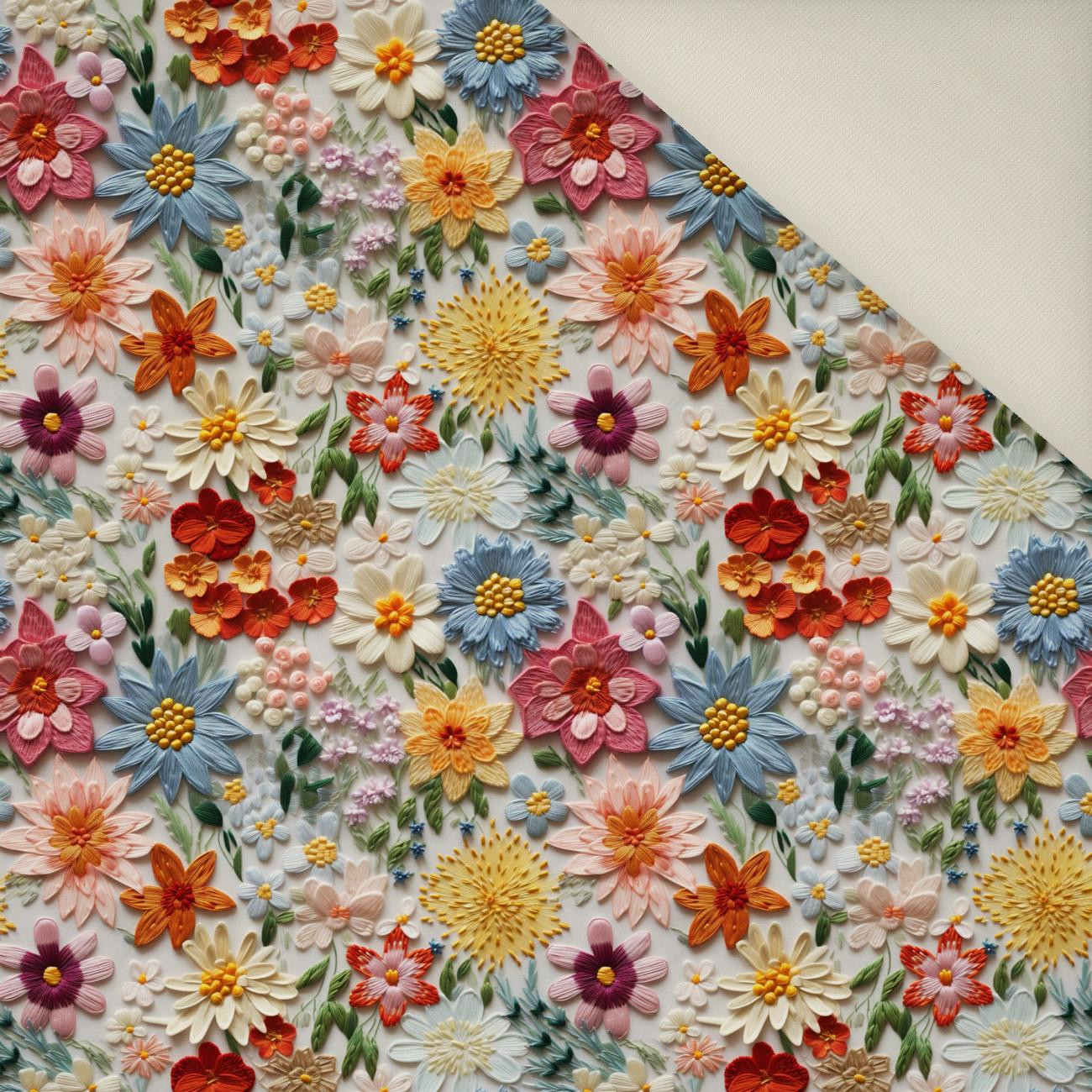 FLOWERS 3D WZ. 15- Welur tapicerski