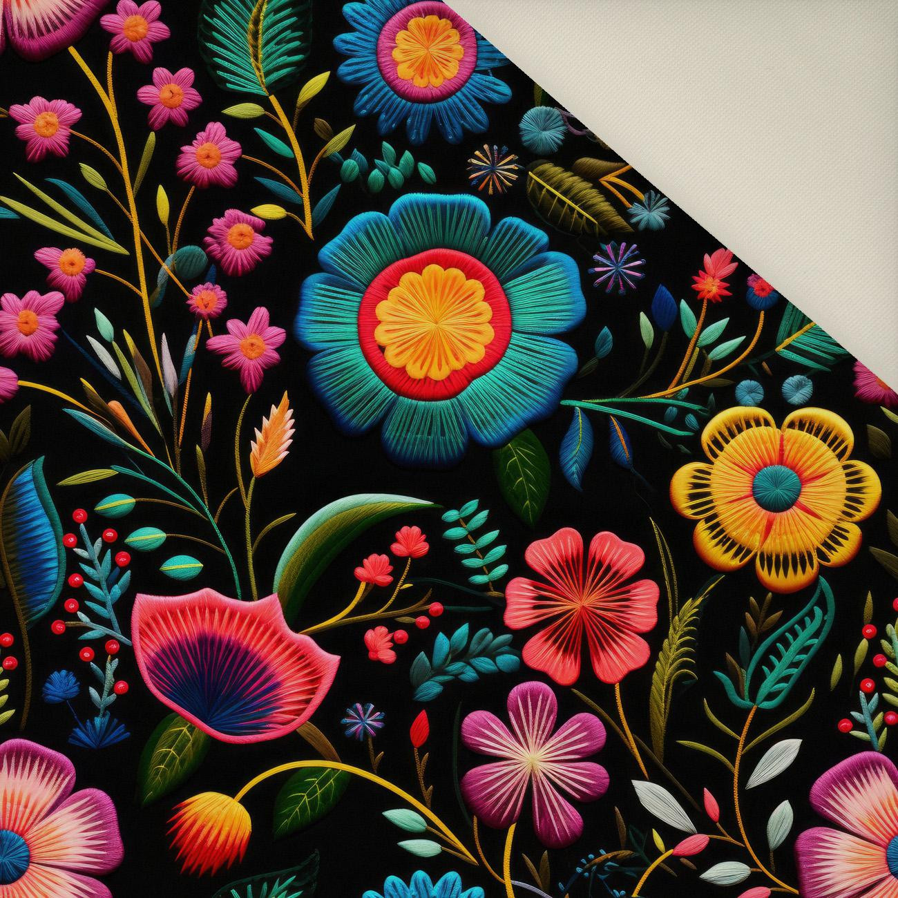 FLOWERS 3D WZ. 9- Welur tapicerski