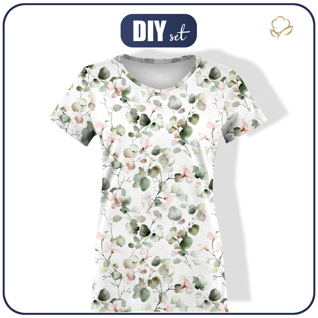 T-SHIRT DAMSKI - FLOWERS wz.17 - zestaw do uszycia