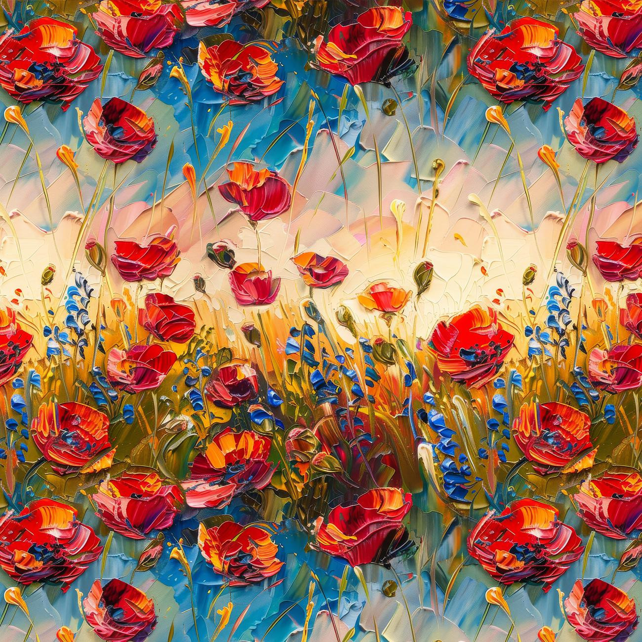 FLOWERS WZ.33 - lekka dzianina drapana