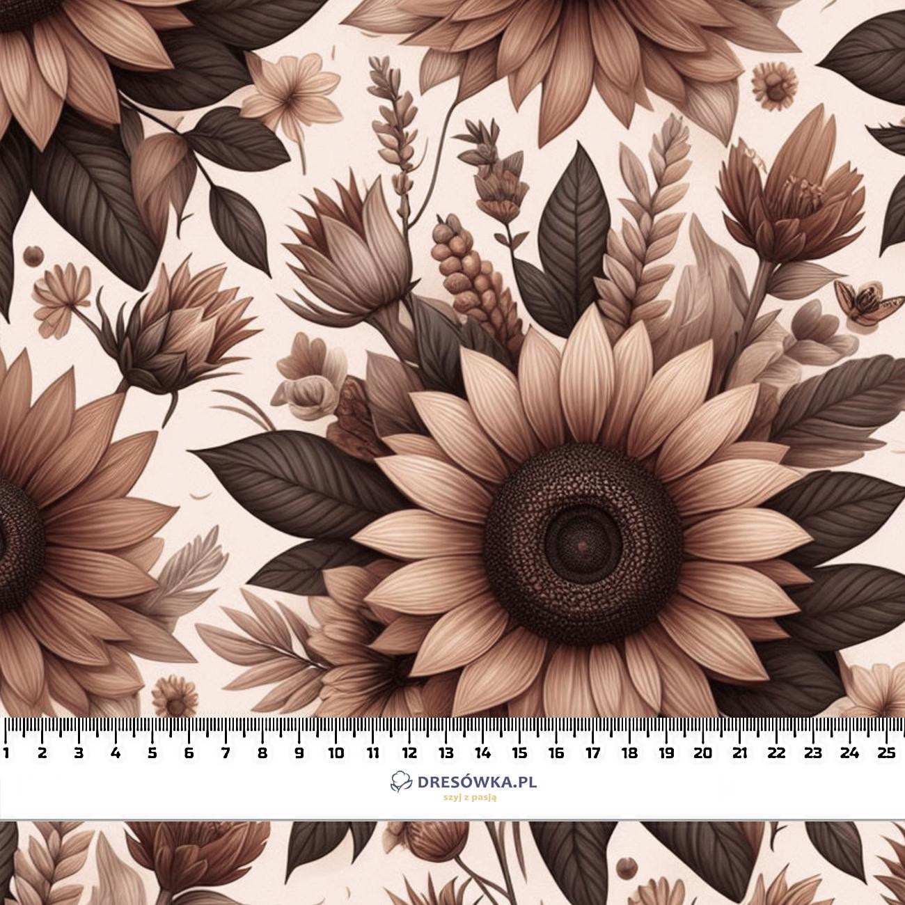 FLOWERS WZ.7/ Mocha Mousse  - single jersey 