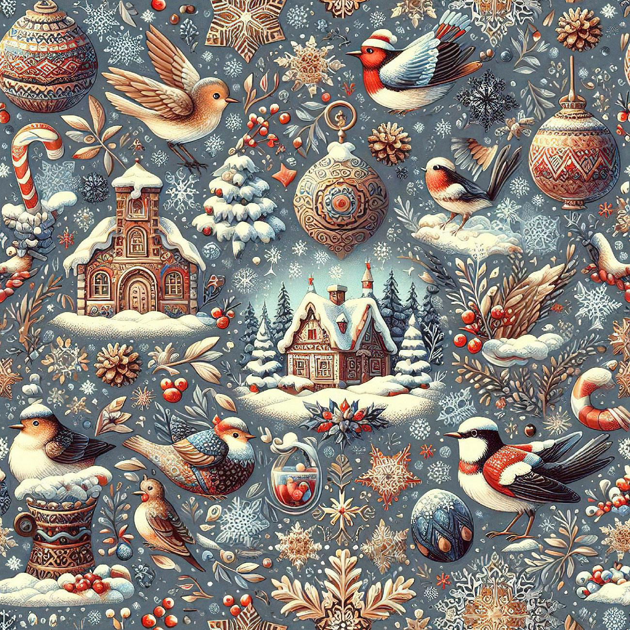 Vintage Christmas wz.27 - Tkanina na obrusy