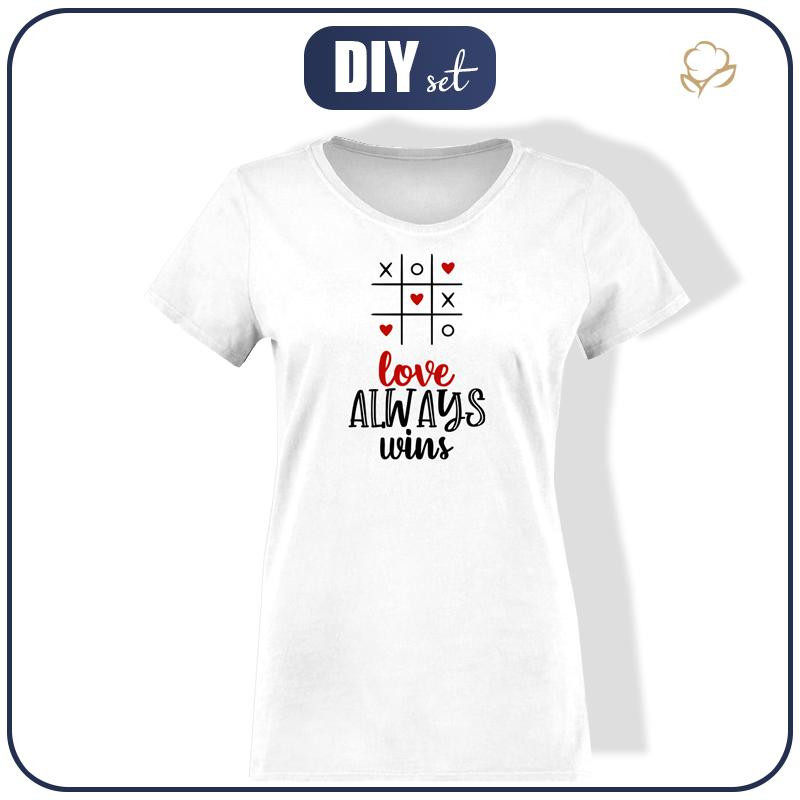 T-SHIRT DAMSKI - KÓŁKO I KRZYŻYK (BE MY VALENTINE) - single jersey