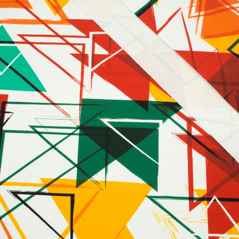 KOLOROWE TRÓJKĄTY - dresówka pętelkowa SP250