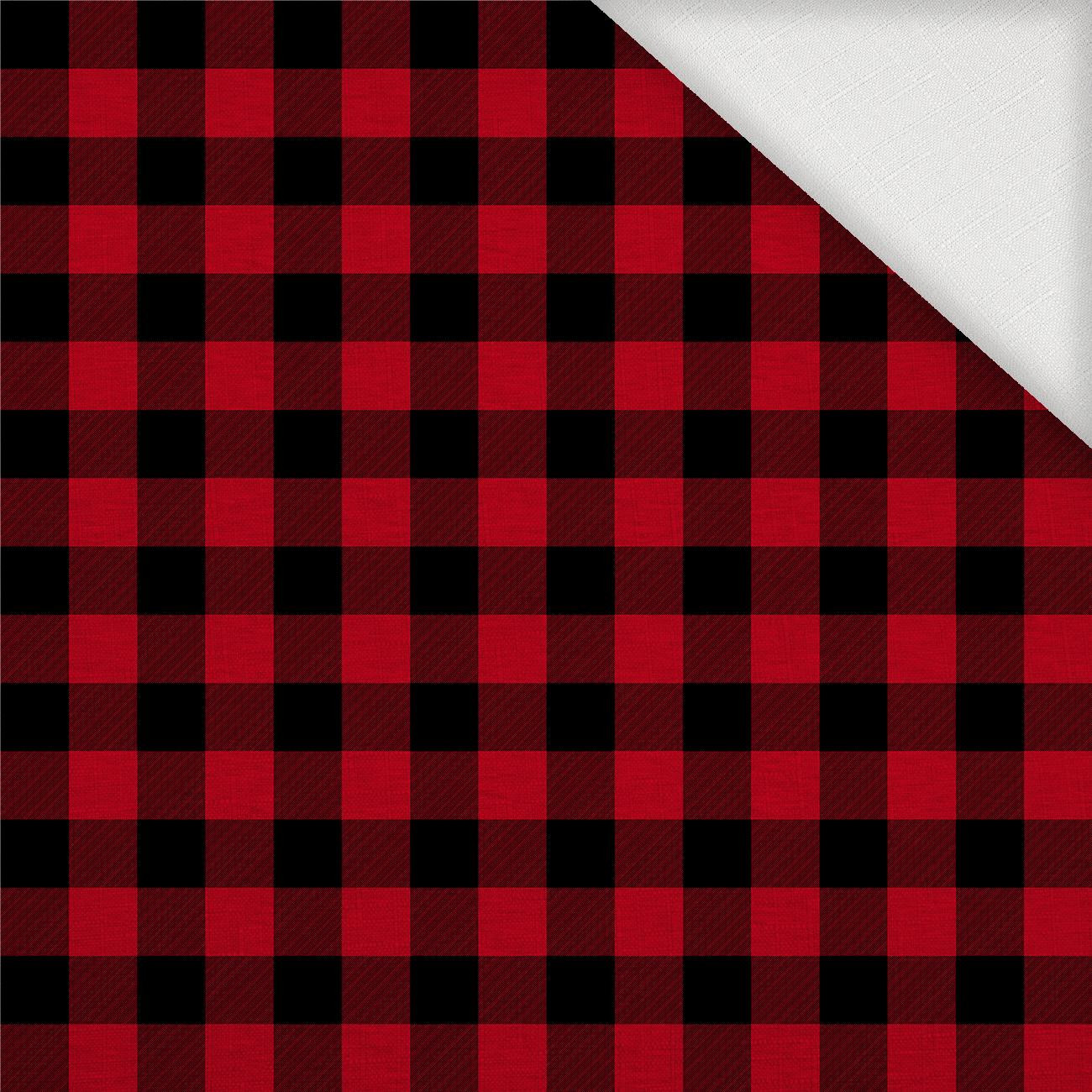 KRATA VICHY - MELANŻ CZERWONY - Tkanina na obrusy