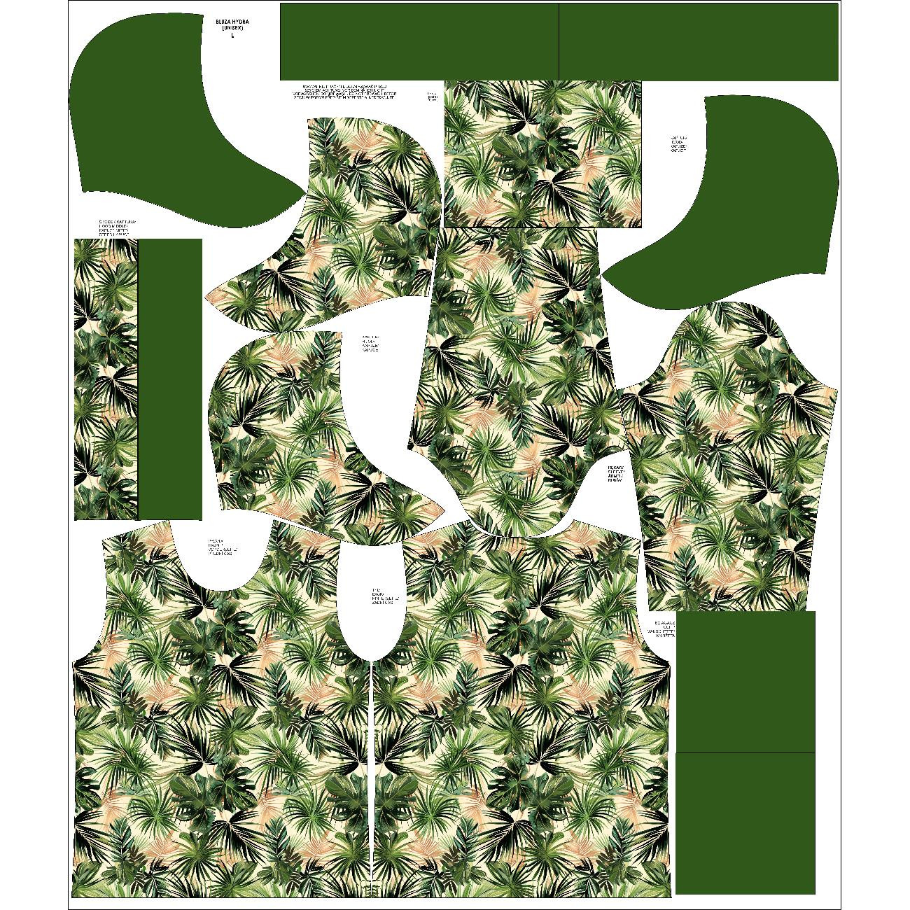BLUZA HYDROFOBOWA UNISEX - MONSTERA wz.9 - zestaw do uszycia