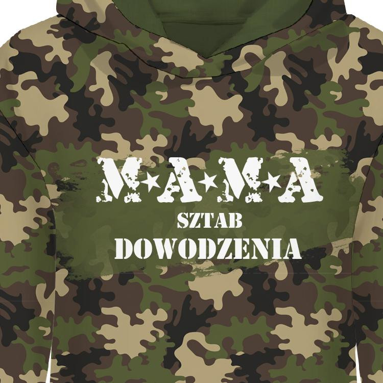 BLUZA DAMSKA (POLA) CLASSIC Z KAPTUREM - MAMA / moro - dzianina pętelkowa