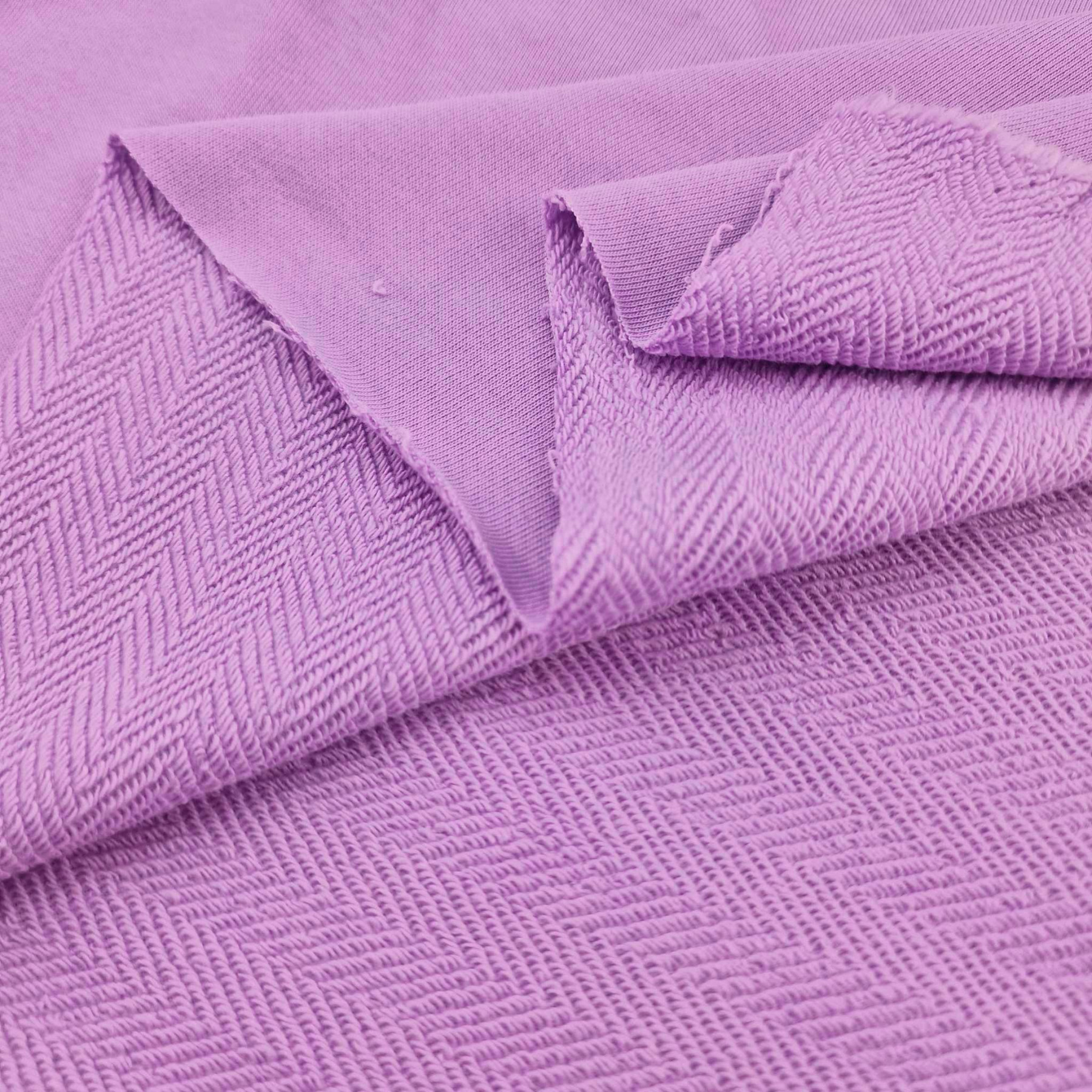 DWUSTRONNA dzianina dresowa z jodełką - ORCHID/MR-35 (P290j)