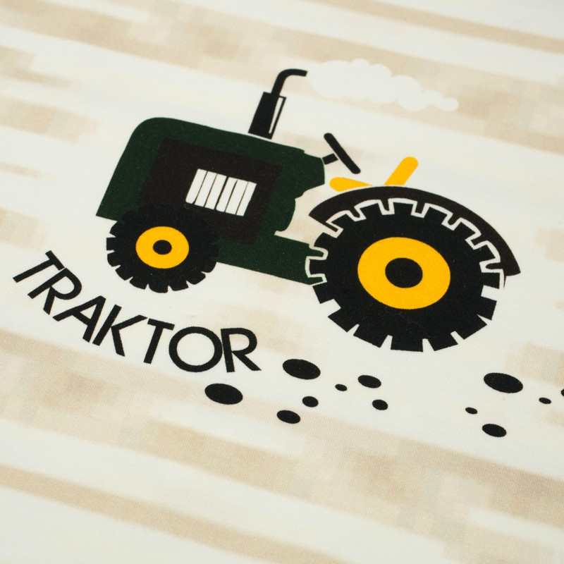 TRAKTOR ZIELONY - panel dzianina pętelkowa 