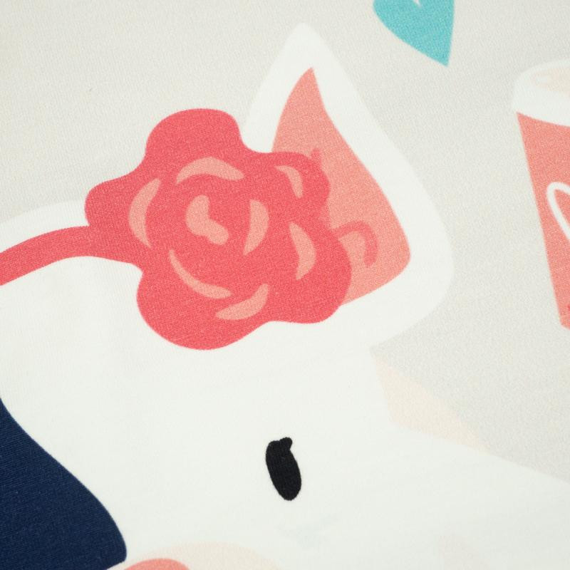 Pies z opaską (J'adore Paris) / brzoskwiniowy - panel dzianina pętelkowa 