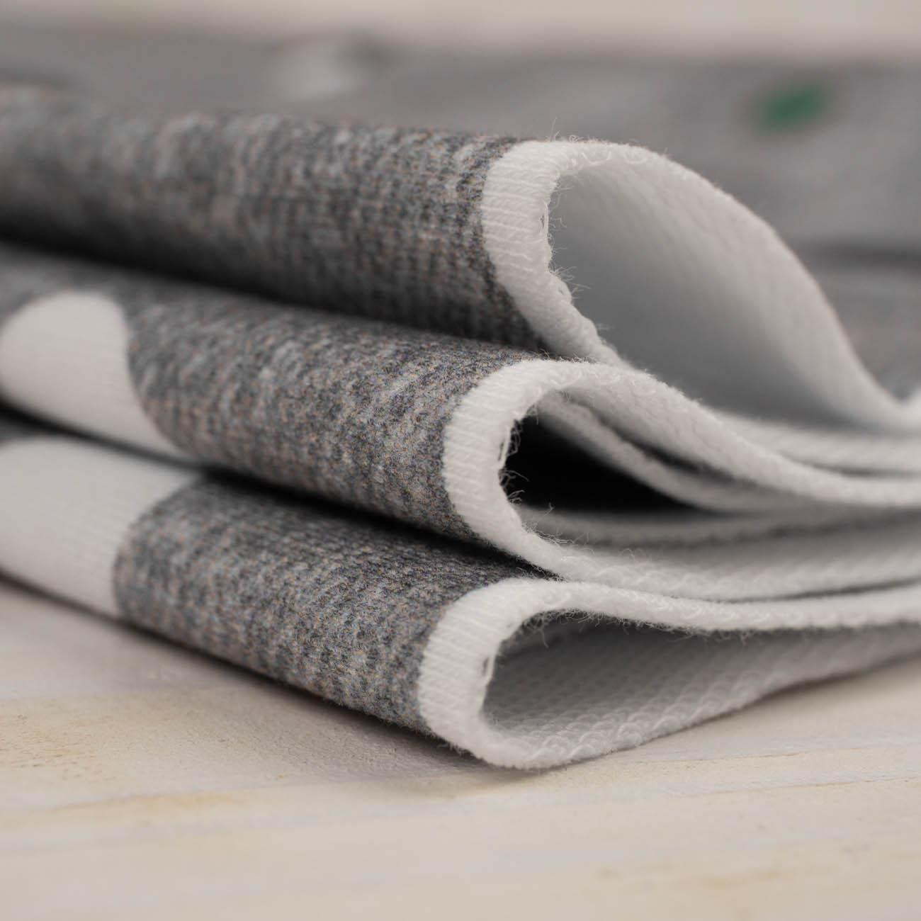 ZIELONE KROPKI / ACID WASH SZARY - dresówka pętelkowa