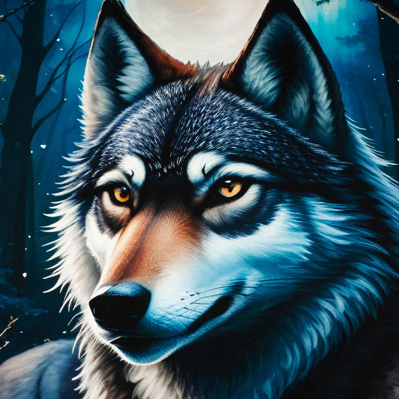 MOON WOLF - panel (75cm x 80cm) single jersey