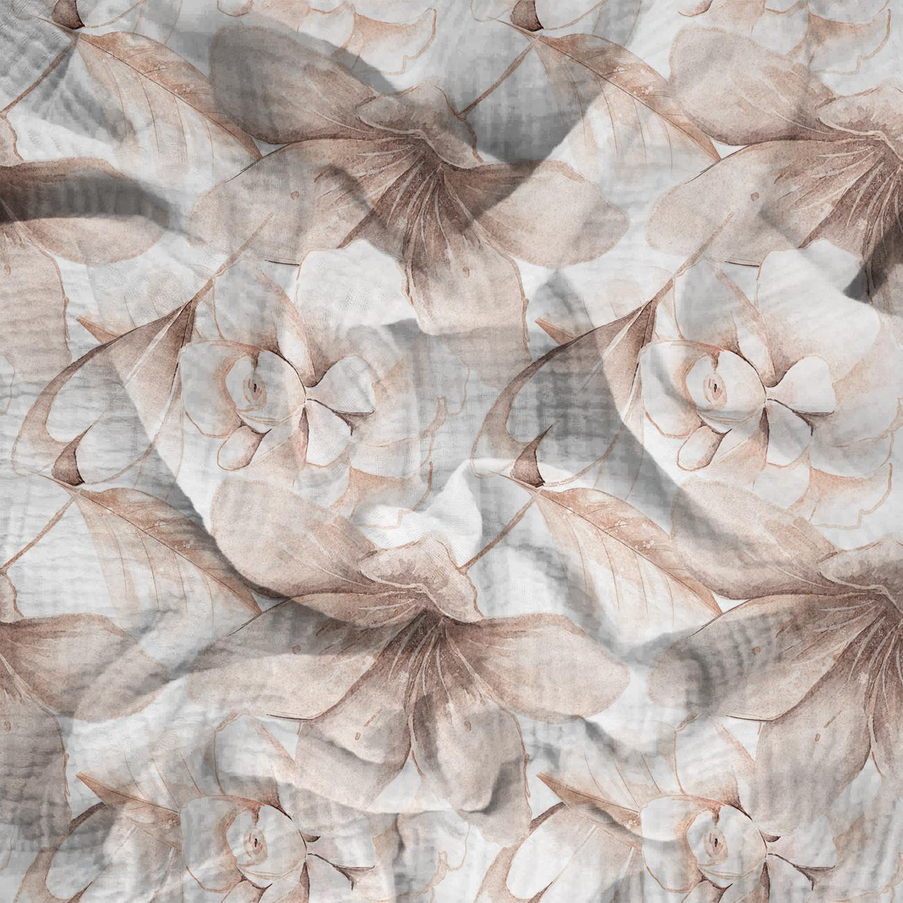 RETRO FLOWERS WZ. 1 - Muślin bawełniany