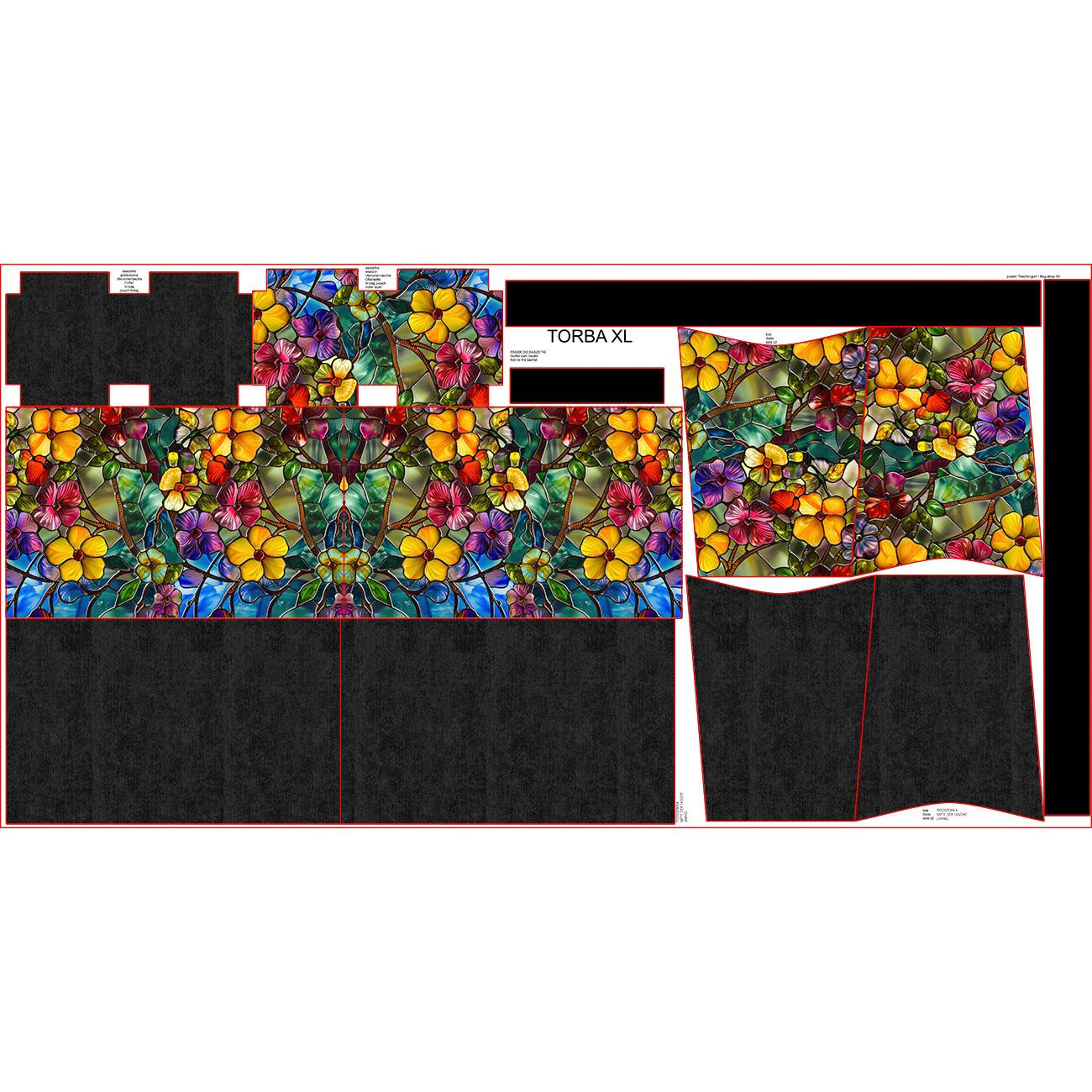 Torba XL z saszetką 2 w 1 - STAINED GLASS WZ.20 - zestaw do uszycia