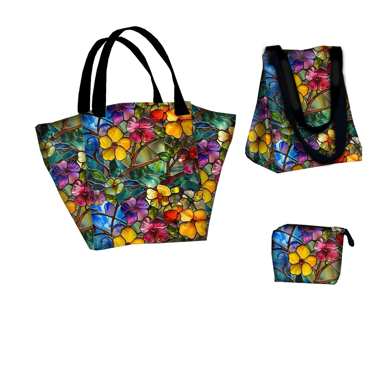 Torba XL z saszetką 2 w 1 - STAINED GLASS WZ.20 - zestaw do uszycia