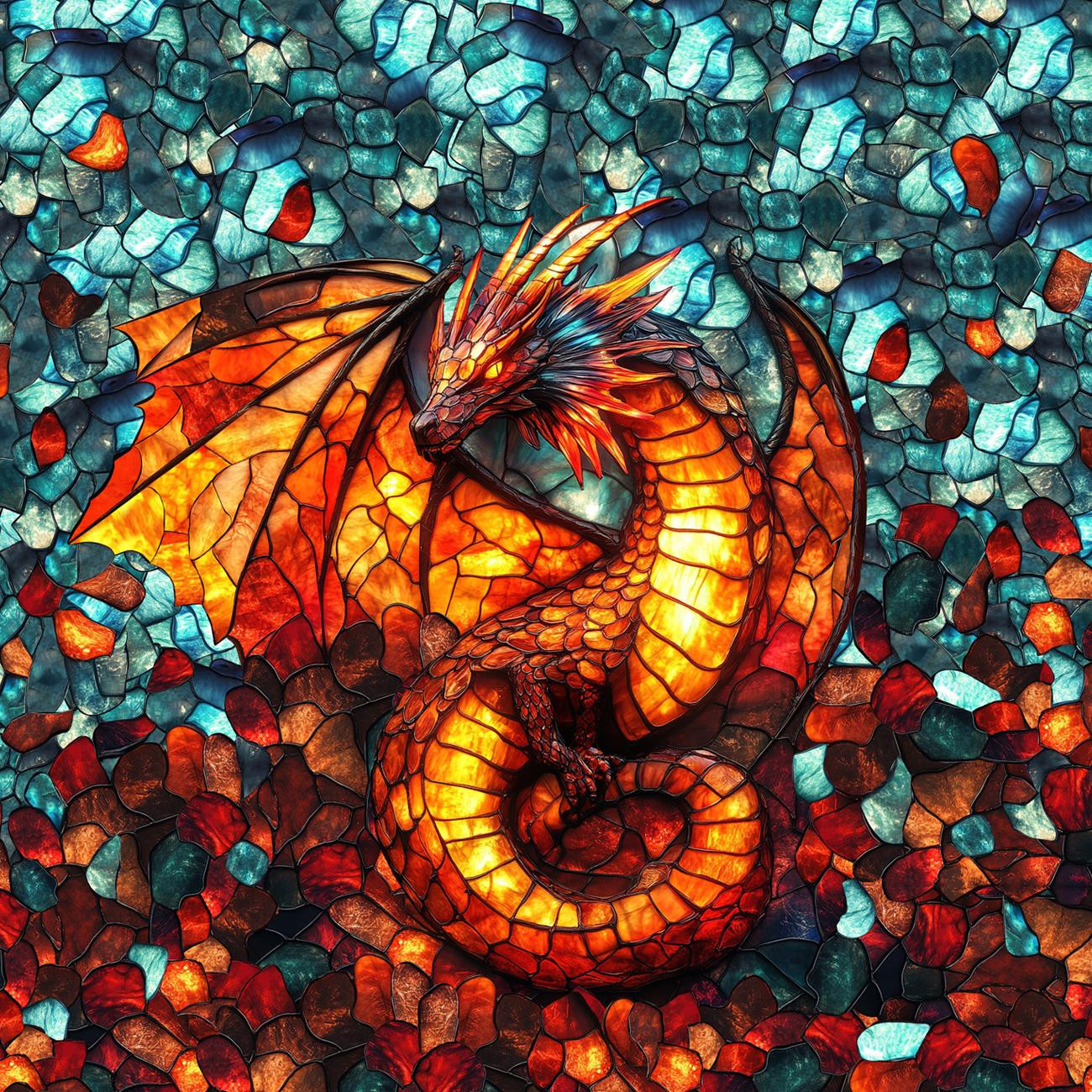 STAINED GLASS WZ.5 - panel (60cm x 50cm)- single jersey z elastanem ITY