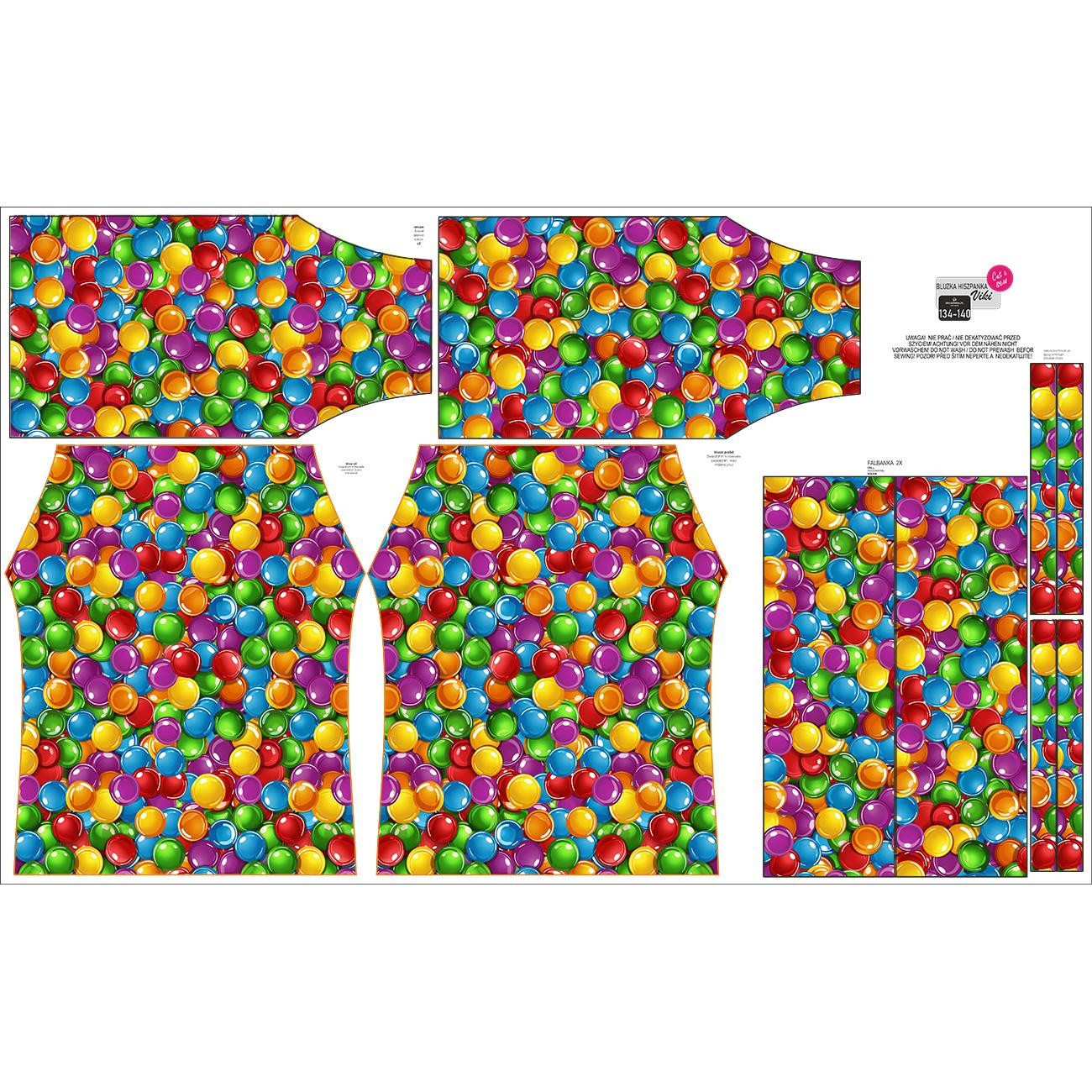 Bluzka hiszpanka (VIKI) - SWEETS WZ.3 - zestaw do uszycia