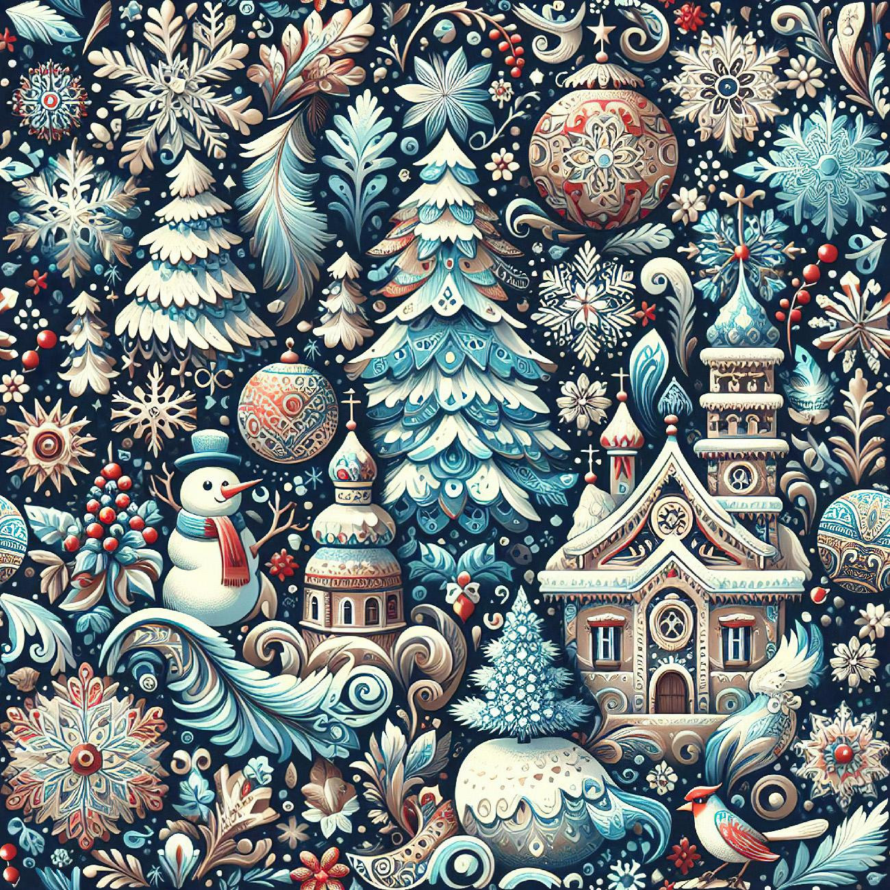 Vintage Christmas wz.29 - tkanina wodoodporna