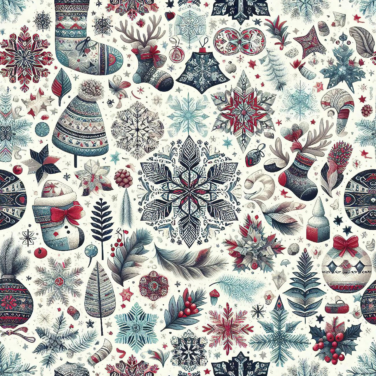 Vintage Christmas wz.30 - tkanina wodoodporna