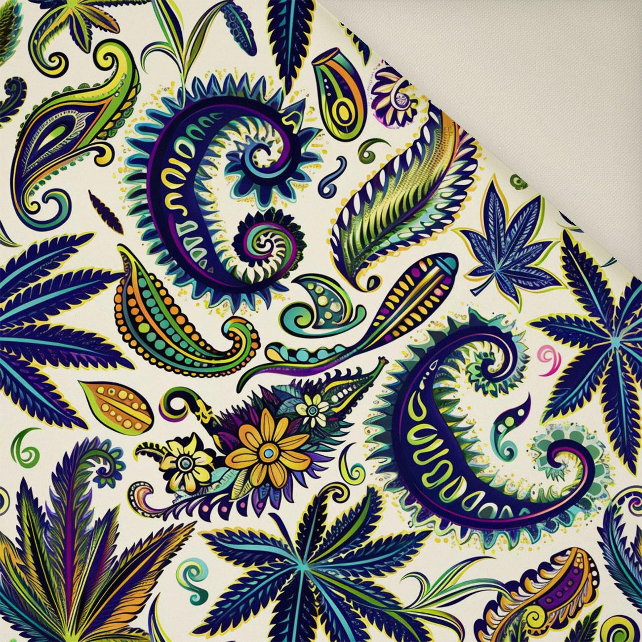 Hemp leaves WZ. 4- Welur tapicerski