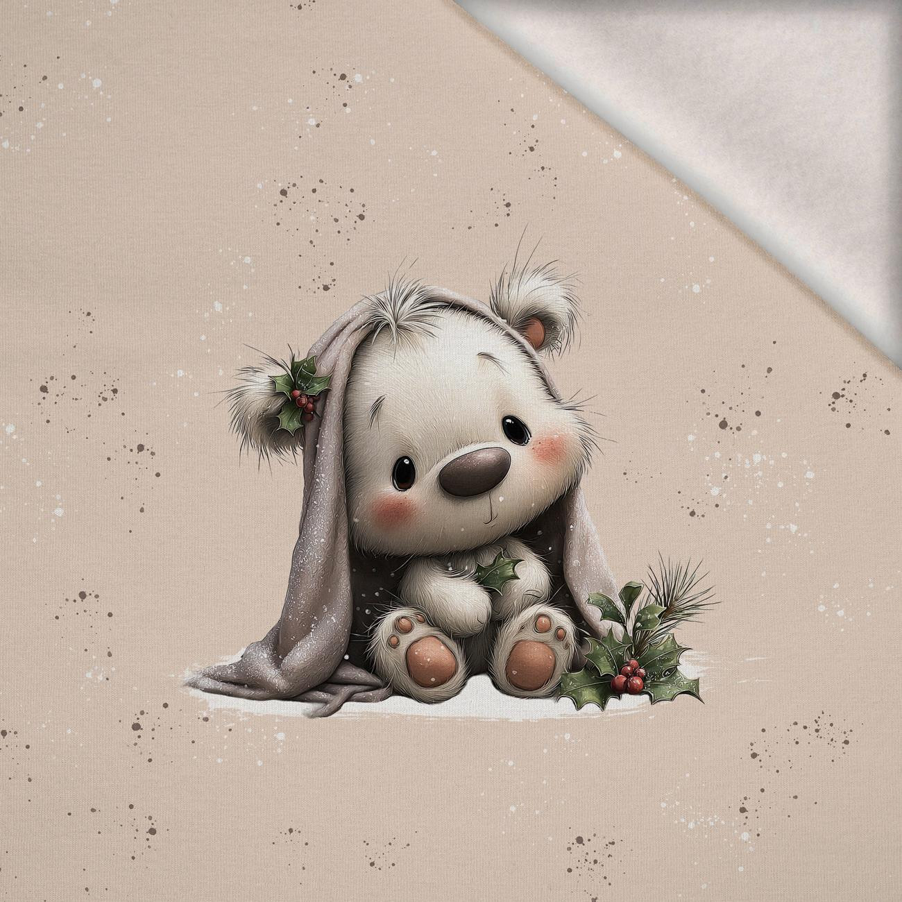 WINTER ANIMALS wz.11 - panel (60cm x 50cm) dzianina drapana z elastanem ITY