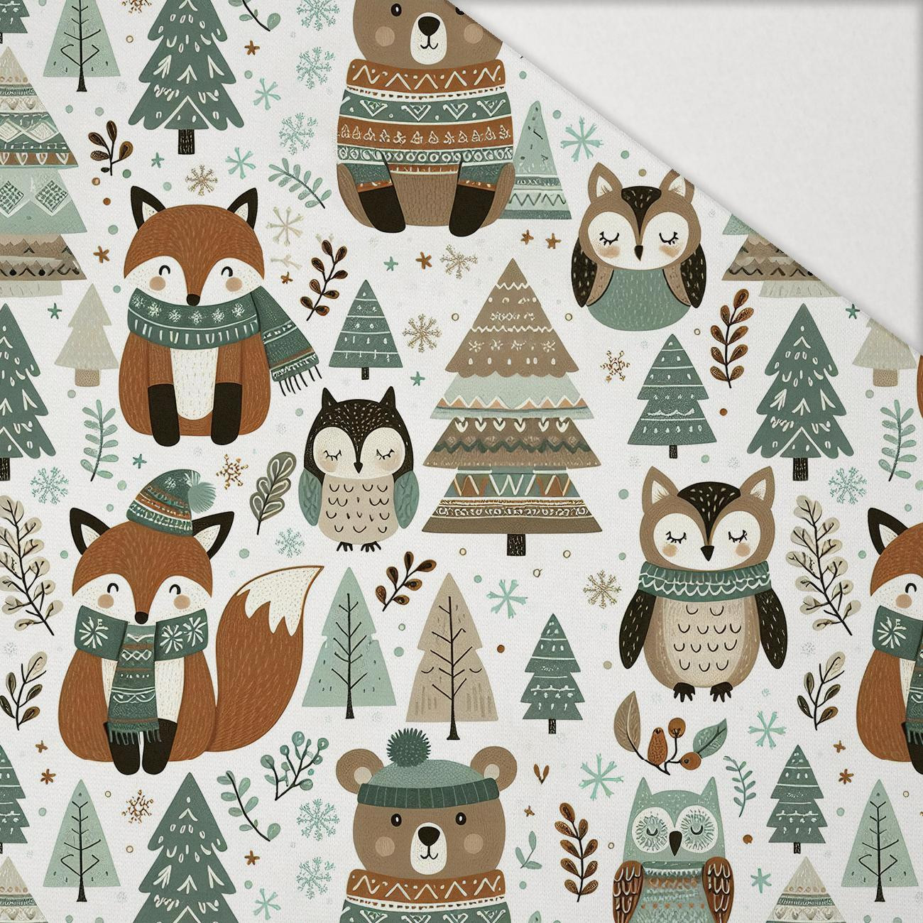 WINTER ANIMALS WZ.1 - Hydrofobowa dzianina drapana