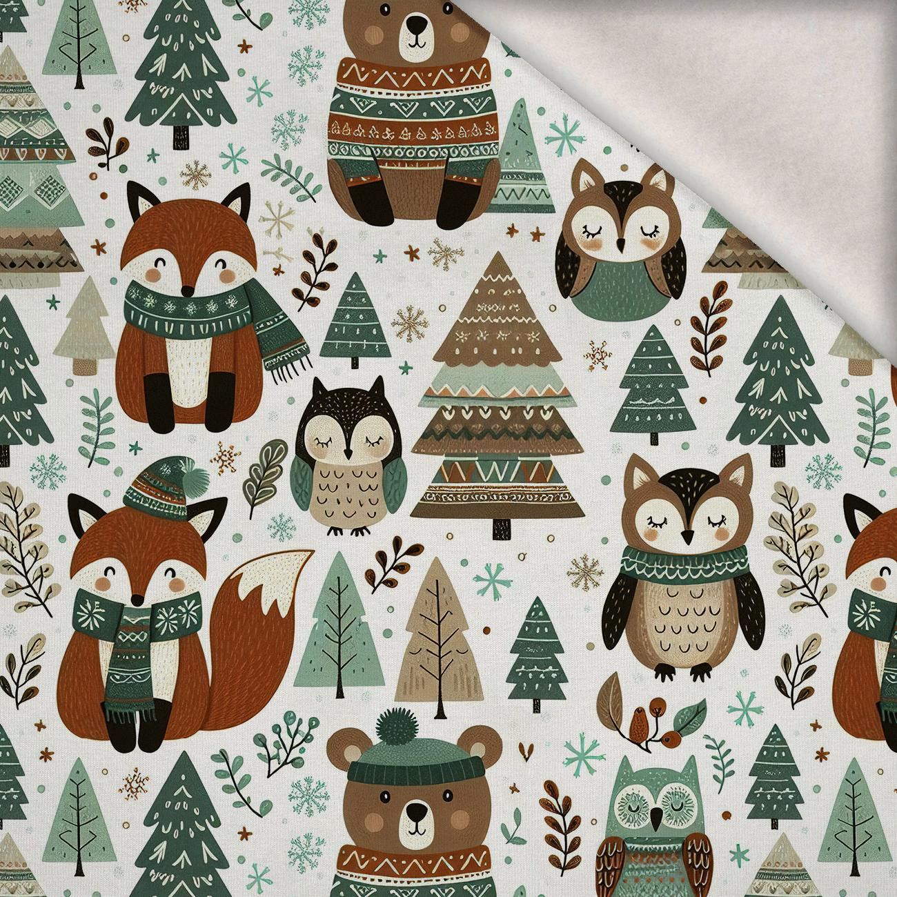 WINTER ANIMALS WZ.1 - dzianina drapana z elastanem ITY