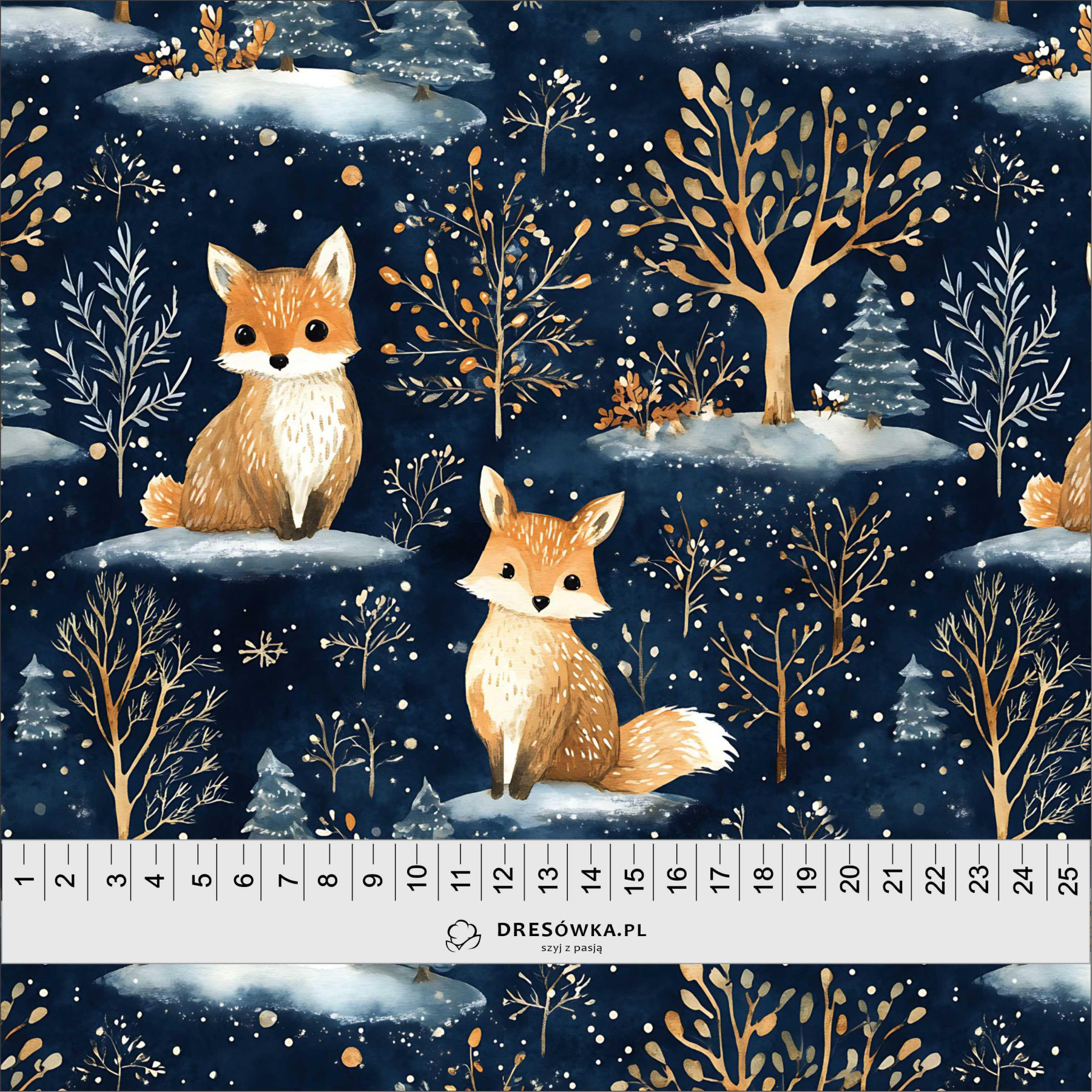 WINTER ANIMALS WZ.6 - Hydrofobowa dzianina drapana