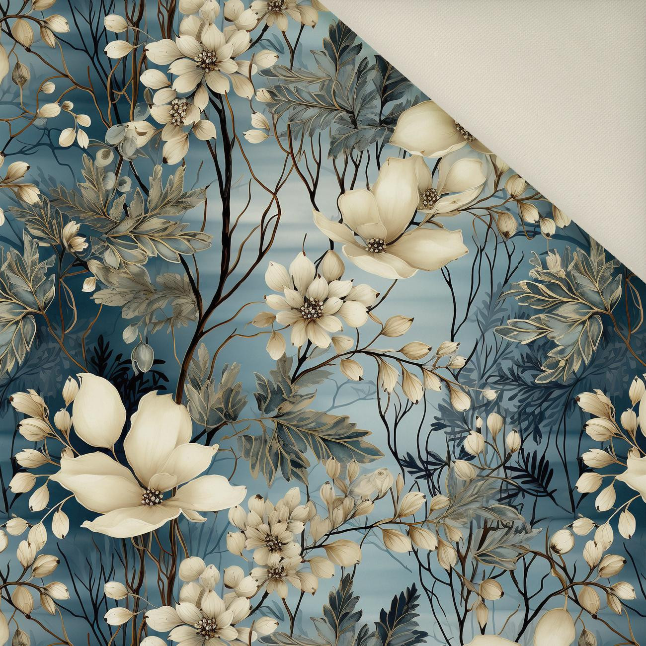 WINTER FLOWERS WZ.5- Welur tapicerski