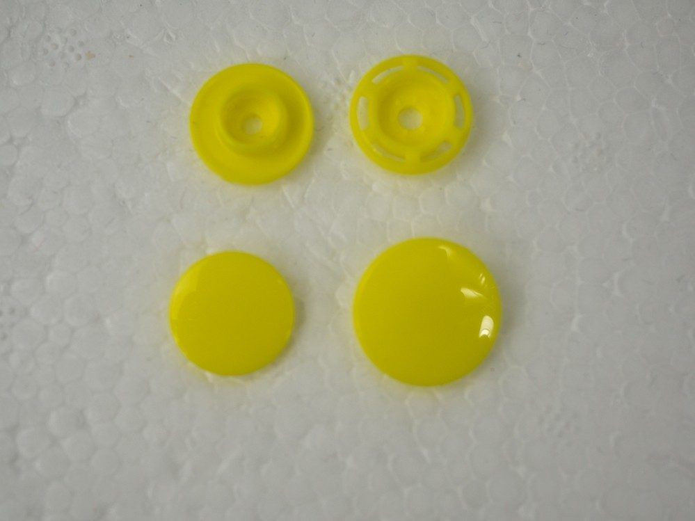 Napy KAM, zatrzaski plastikowe 14mm - żółte 10kpl