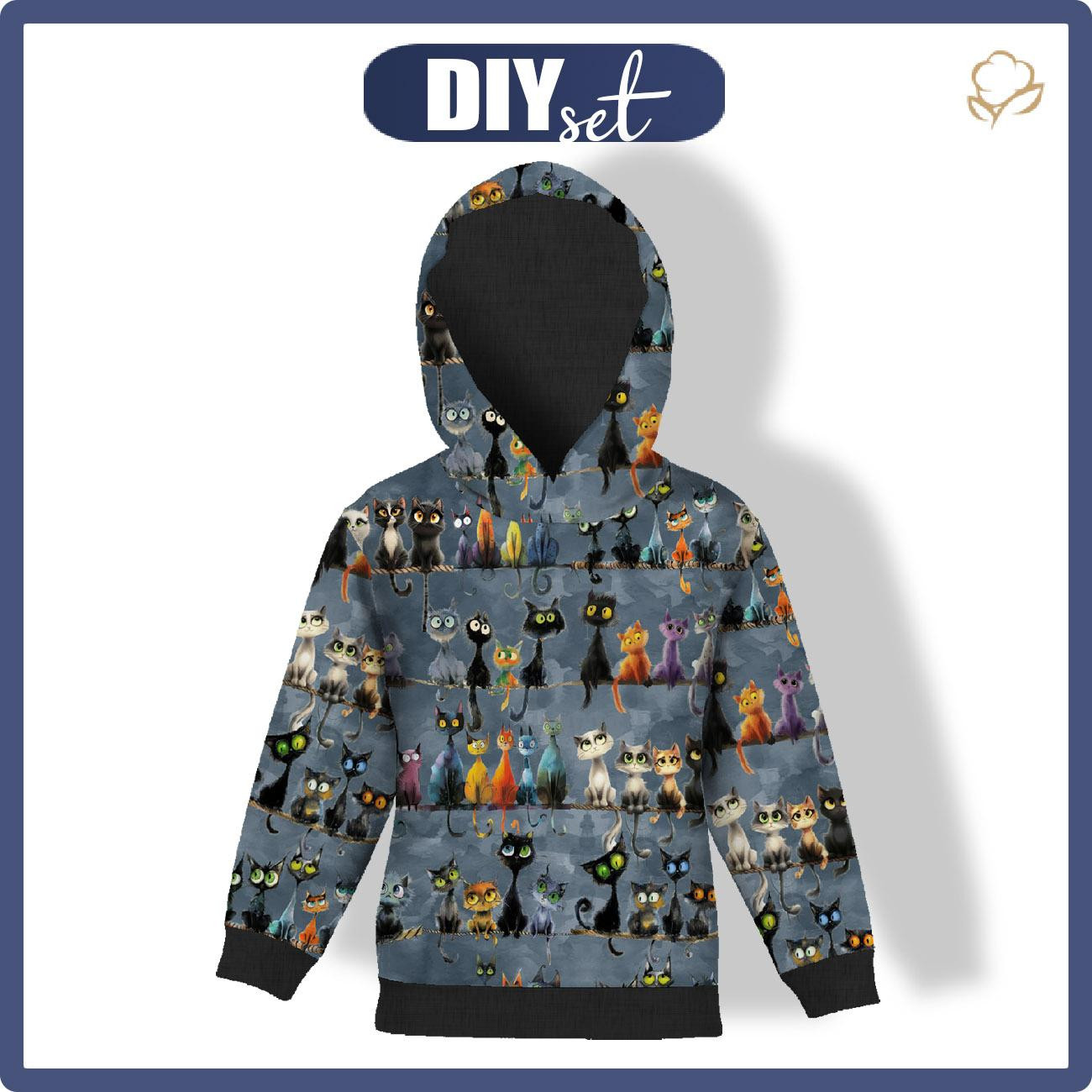 DZIECIĘCA BLUZA Z KAPTUREM (ALEX) - ANIMALS WZ.12 - zestaw do uszycia