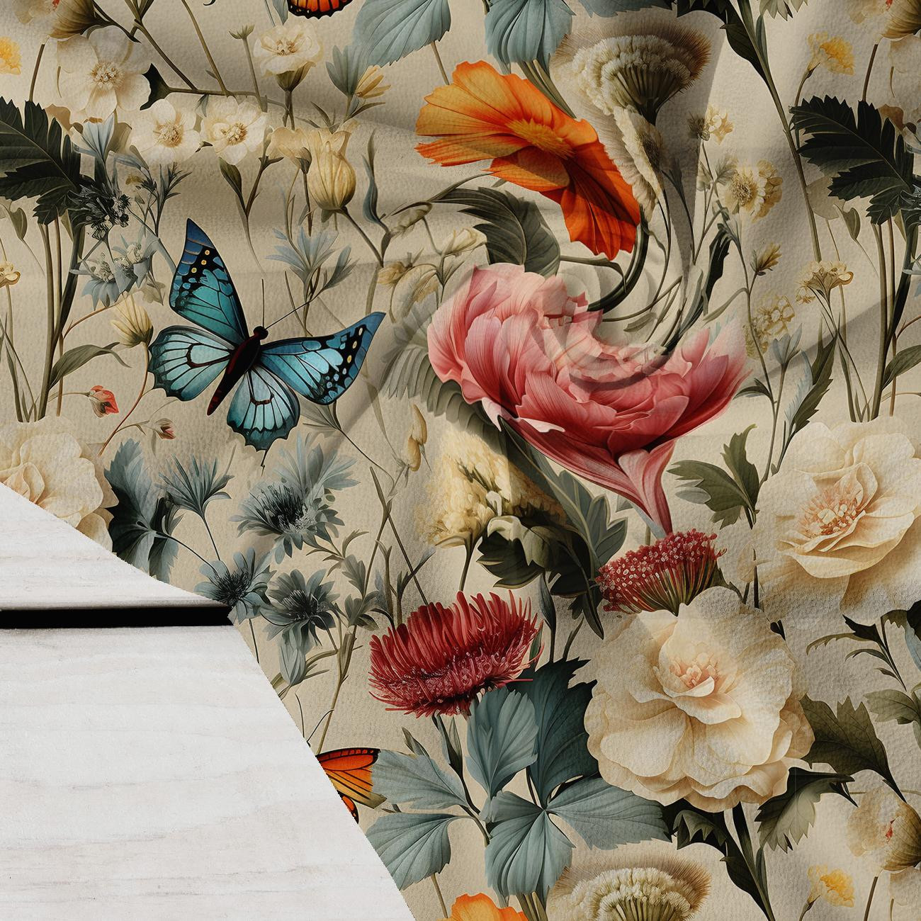 Butterfly & Flowers wz.9 - Krepa