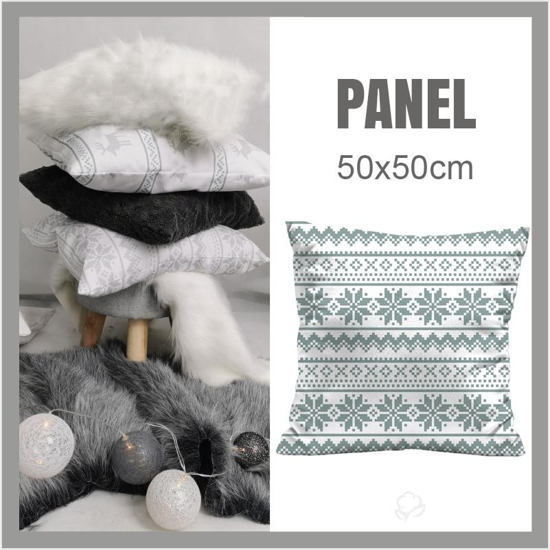 PANEL PODUSZKOWY -ALPEJSKIE KWIATY / szare pasy 