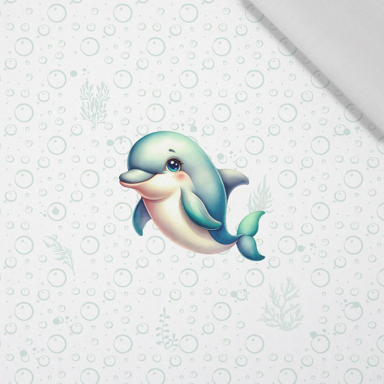 DOLPHIN (SEA ANIMALS WZ. 2) - PANEL (60cm x 50cm) tkanina bawełniana