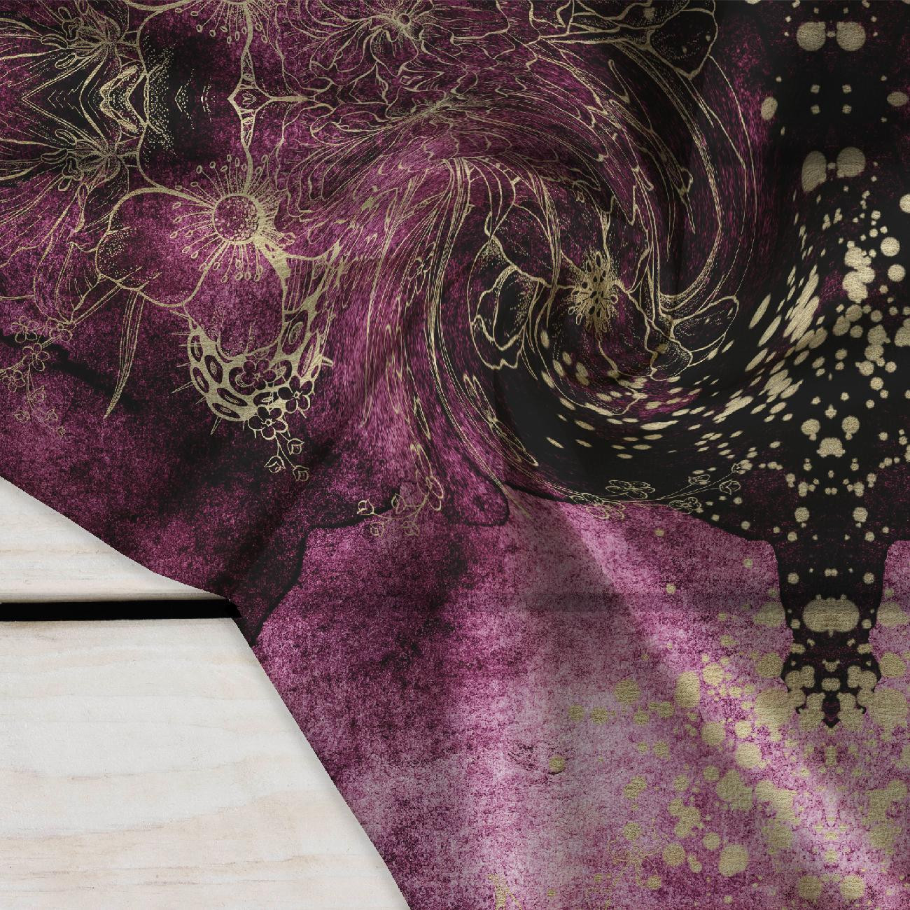 KWIATY / złoty kontur wz. 1 / AKWARELOWY MARMUR - Krepa